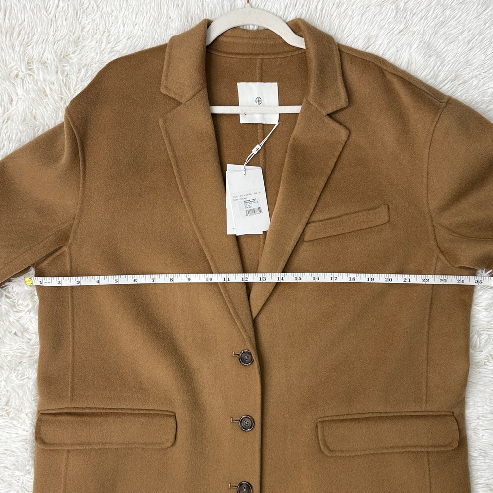 Anine Bing Quinn Long Coat Camel Cashmere Blend (XL) - Picture 6 of 8